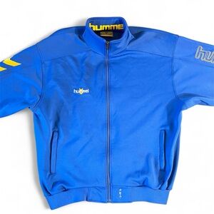 Vintage HUMMEL Track Jacket Hanyang University Blue & Yellow 2XL